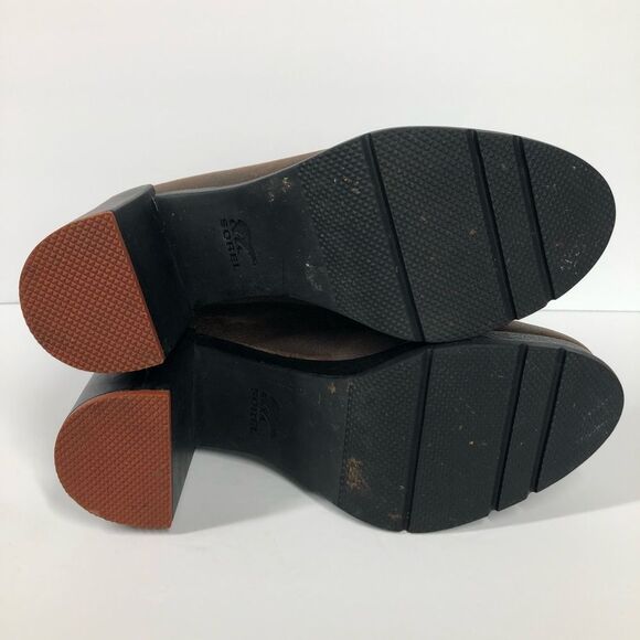 Sorel Womens Blake Chelsea Brown Leather Ankle Booties Size 7 Block Heel Boots - Picture 10 of 12